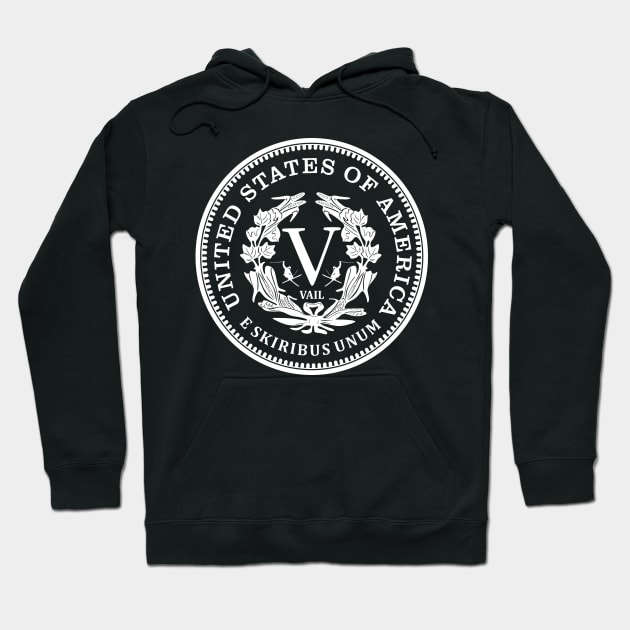 E Skiribus Unum Vail Ski Hoodie by Surrealcoin777